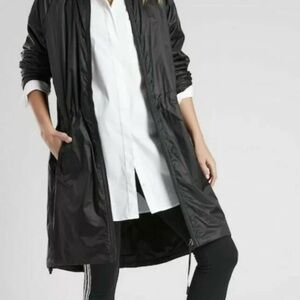 Athleta Summit Parka Jacket Womens Small Black Primaloft 486215 Lightweight